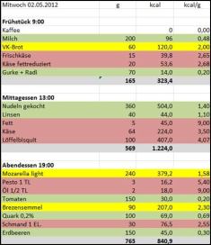 Phinolas Ernhrungstagebuch