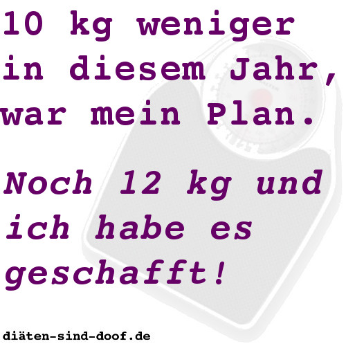 10 kg weniger in diesem Jahr, war mein Plan. Noch 12 kg und ich habe es geschafft!