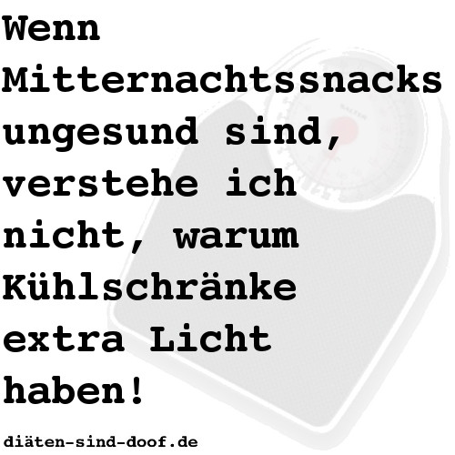 Wenn Mitternachtssnacks ungesund sind, verstehe ich nicht, warum Khlschrnke extra Licht haben!